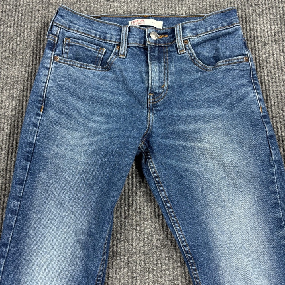 Signature by Levi Strauss Slim Jeans Mens 28x30 Blue Denim Mid Wash 59178-0144
